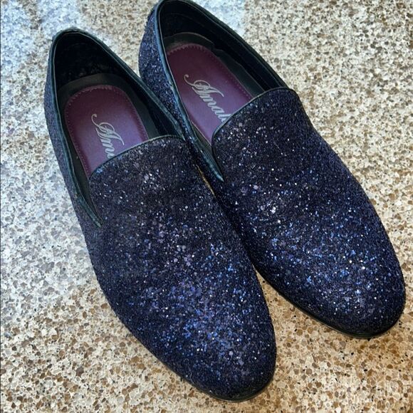 Dance 🕺 in Amalfi Purple Glitter ✨ & Sparkle ✨ Loafers 👞 👞 Sleek Slip-Ons 🪩 - Picture 5 of 17
